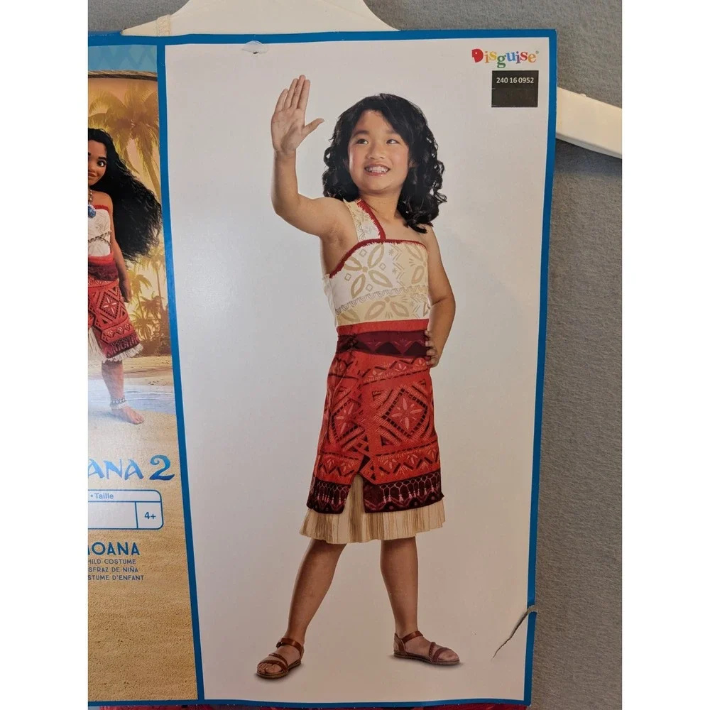 NEW Disney Moana 2 Girls Dress Costume Small Size‎ 4-6 Pretend Play Halloween - Picture 4 of 12